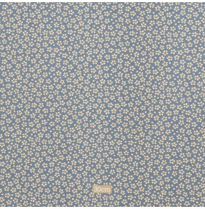 Tissu coton Enduit bleu fleuri