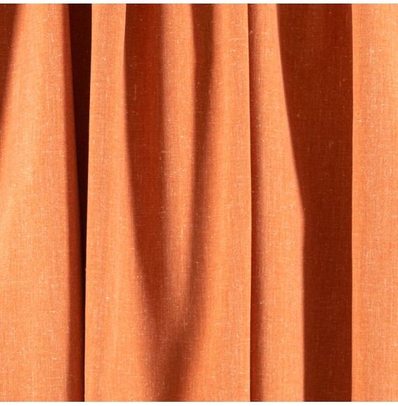 Tissu-chiné-aspect-lin-orange