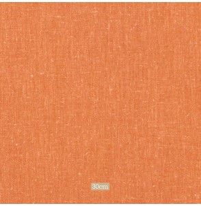 Tissu chiné aspect lin orange