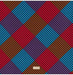 Tissu crêpe soie vintage géométrique multicolore