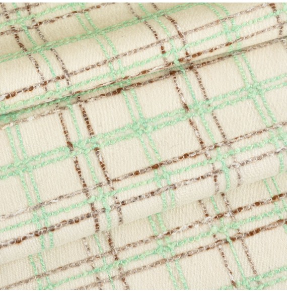 Tissu-tweed-laine-vintage-carreaux-vert