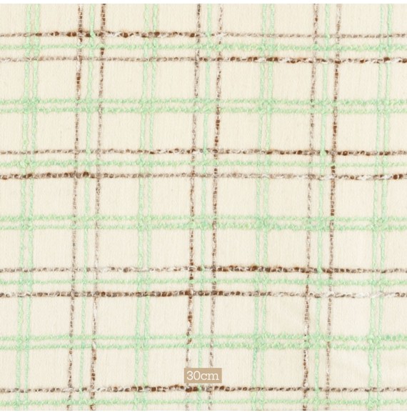Tissu tweed laine vintage carreaux vert