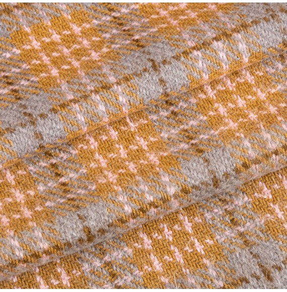 Tissu-tweed-vintage-laine-ocre-gris-carreaux