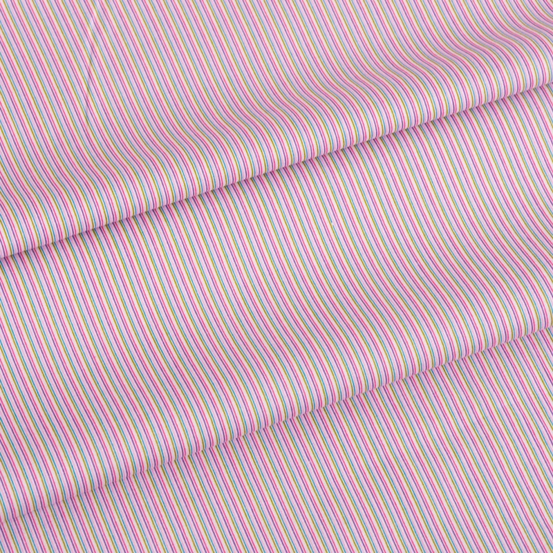 Tissu-coton-rose-fine-rayure