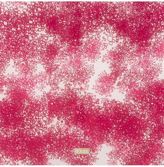 Tissu crepe blanc motif rose