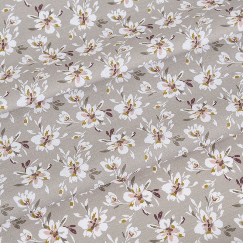 Tissu-coton-gris-fleuri
