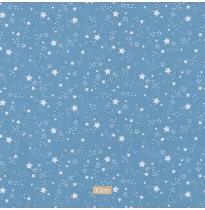 Tissu coton BIO bleu clair étoile