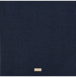 Tissu bord côte tubulaire épais bleu marine