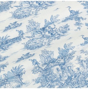 Tissu-280cm-coton-toile-de-jouy-bleu