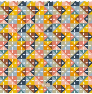 Tissu jersey coton triangles multicolores