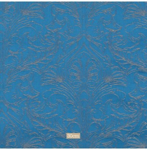 Tissu jacquard coton-lin bleu