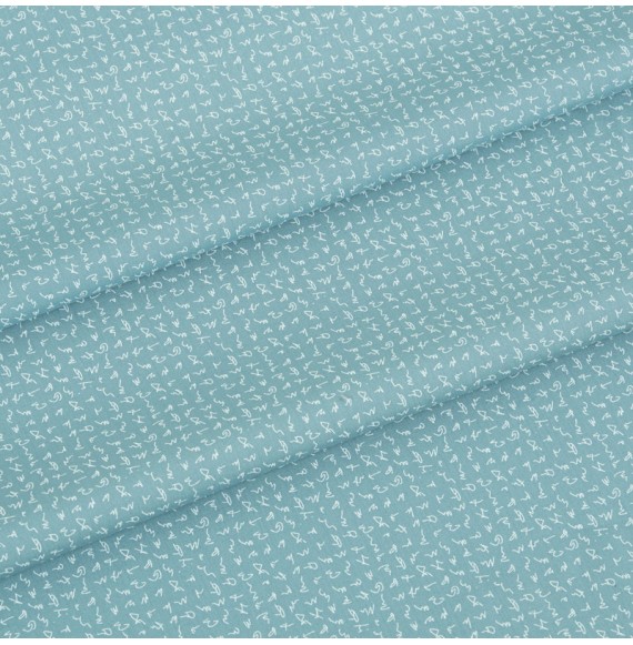 Tissu-coton-vert-de-gris-petit-motif