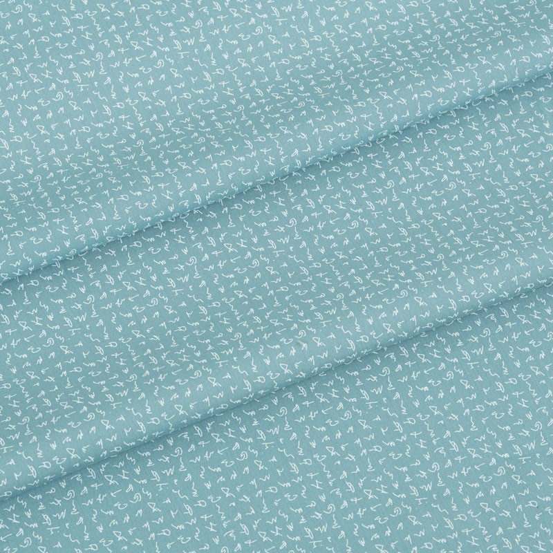 Tissu-coton-vert-de-gris-petit-motif