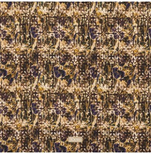 Tissu coton motif ethnique brun
