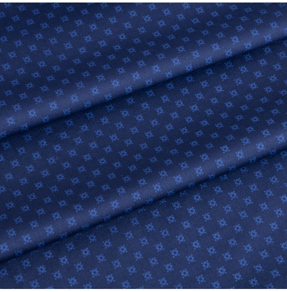 Tissu-coton-stretch-bleu-petit-motif