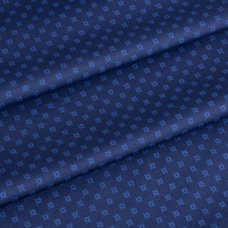 Katoenen-stof-stretch-blauw-klein-motief