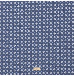 Tissu coton stretch bleu petit motif