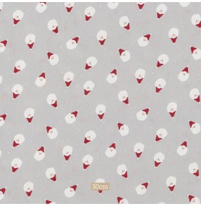 Tissu coton Bio gris père Noël