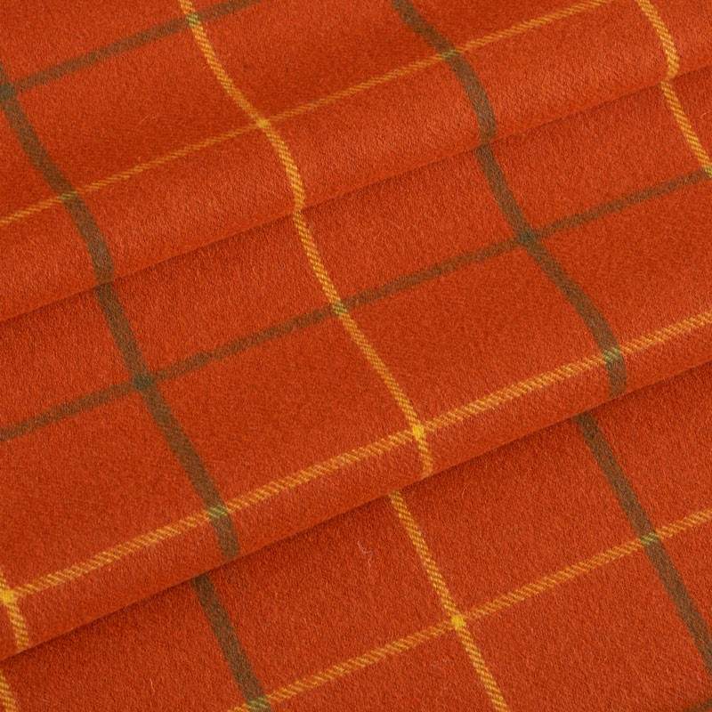 Tissu-laine-vintage-carreaux-orange