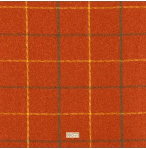 Tissu laine vintage carreaux orange