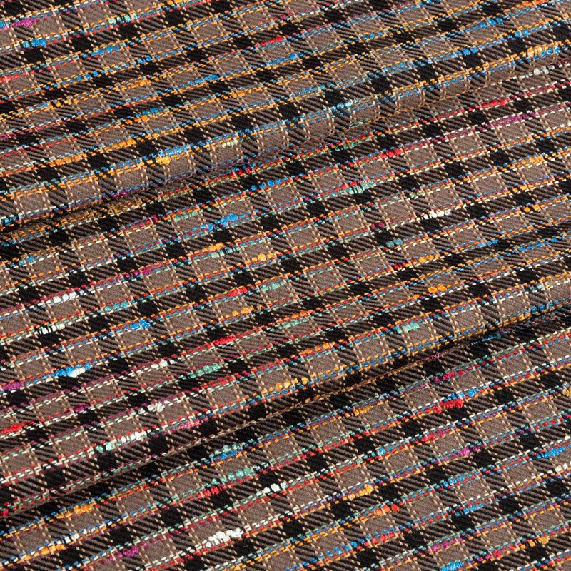 Tissu-laine-vintage-ligne-multicolore