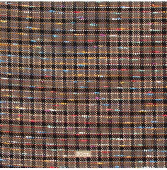 Tissu laine vintage ligne multicolore