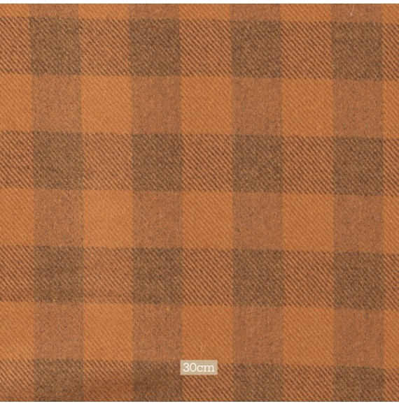 Tissu laine vintage carreaux brun clair