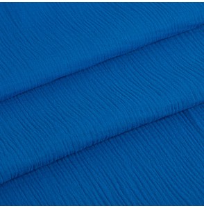 Tissu-double-gaze-Tetra-bleu-cobalt