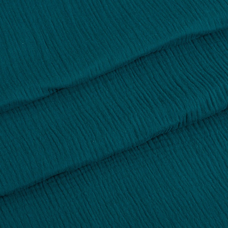 Tissu-double-gaze-Tetra-bleu-pétrole