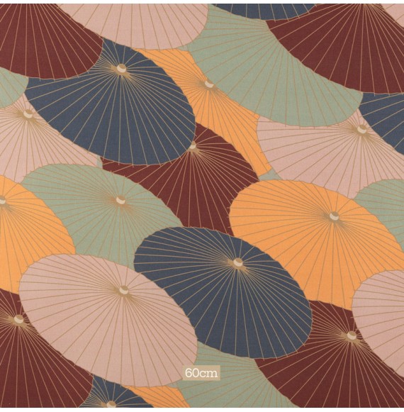 Tissu japonais 280 cm ombrelles multicolore
