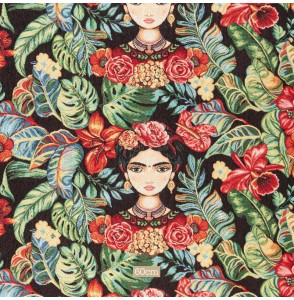 Tissu Frida Kahlo tapisserie au dessin horizontal