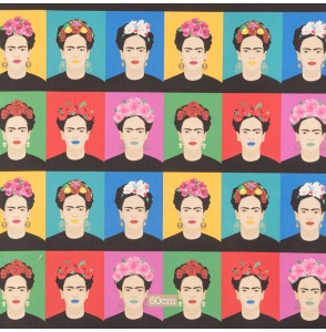 Tissu Frida Kahlo toile 100% coton multicolore