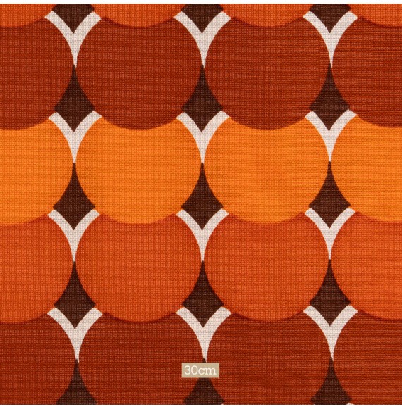 Tissu vintage authentique cercle orange