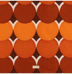 Tissu vintage authentique cercle orange