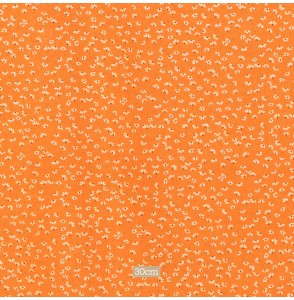 Tissu-popeline-de-viscose-orange-petite-fleur