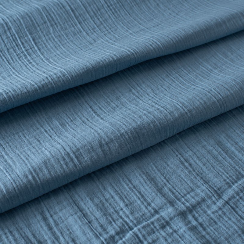 Tissu-280cm-double-gaze-Tetra-bleu-indigo