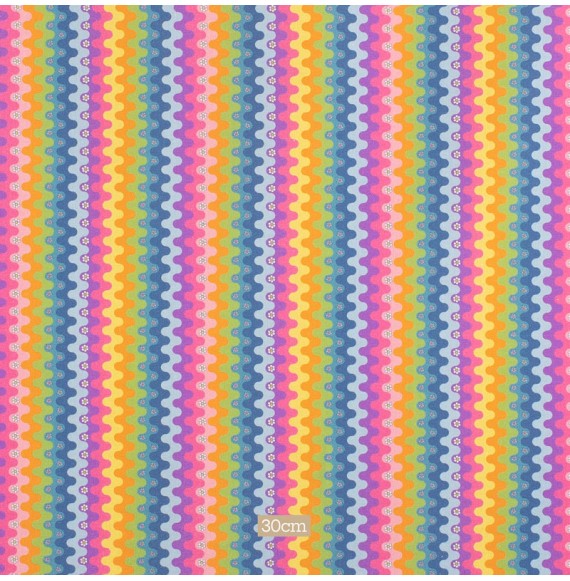 Katoenen-stof-regenboog-golven