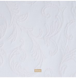Tissu-270cm-piqué-de-coton-et-polyester-blanc-arabesque