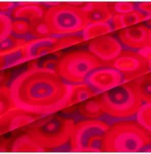 Tissu-velours-vintage-80cm-rouge-cercle-rose-et-mauve
