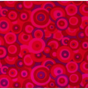 Fluwelen-stof-Vintage-80-cm-rood-cirkels-roos-en-paars