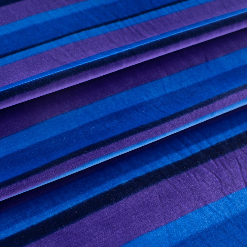 Tissu-velours-vintage-80cm-ligné-bleu-et-mauve