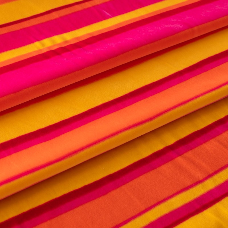 Tissu-velours-vintage-80cm-ligné-rose-et-jaune