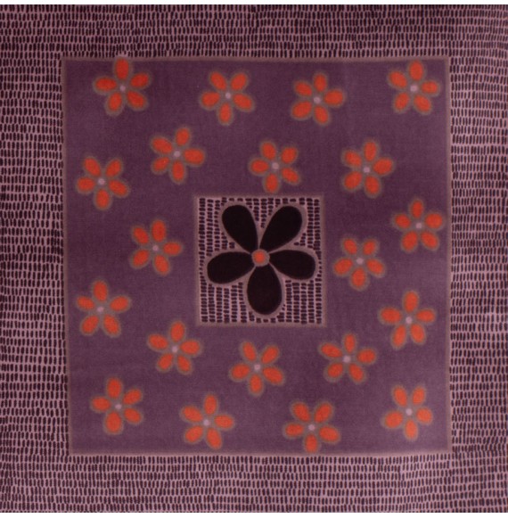 Tissu-velours-vintage-80cm-mauve-carré-fleuri