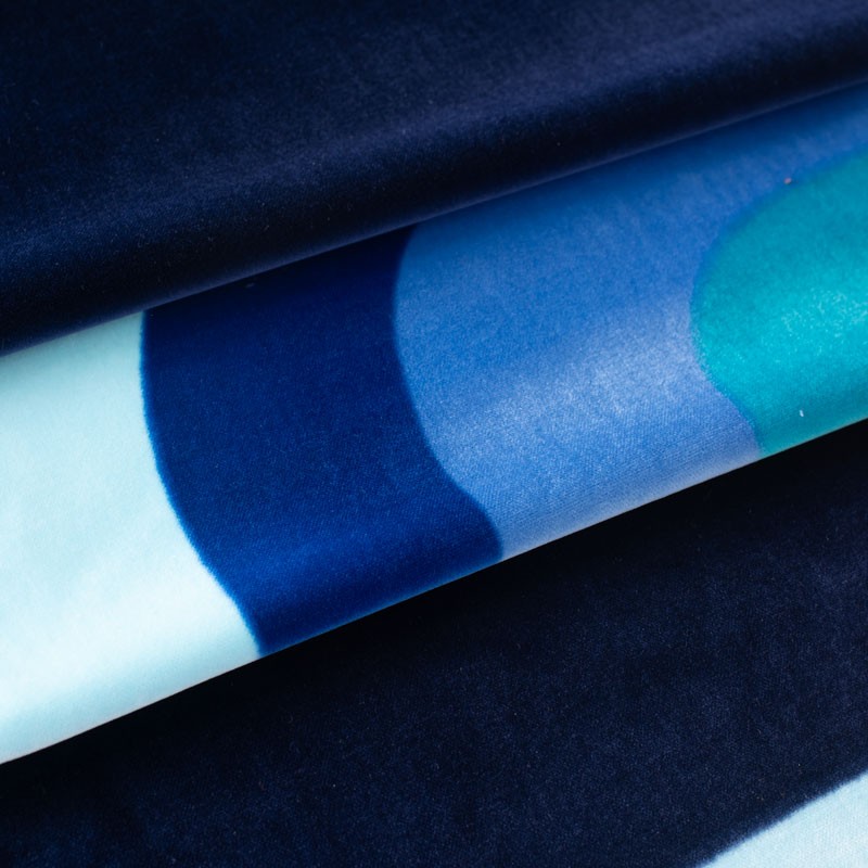 Tissu-velours-vintage-40cm-vague-turquoise-et-bleu-marine