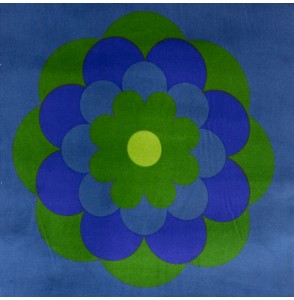 Fluwelen-stof-Vintage-40-cm-met-bloem-blauw-en-groen