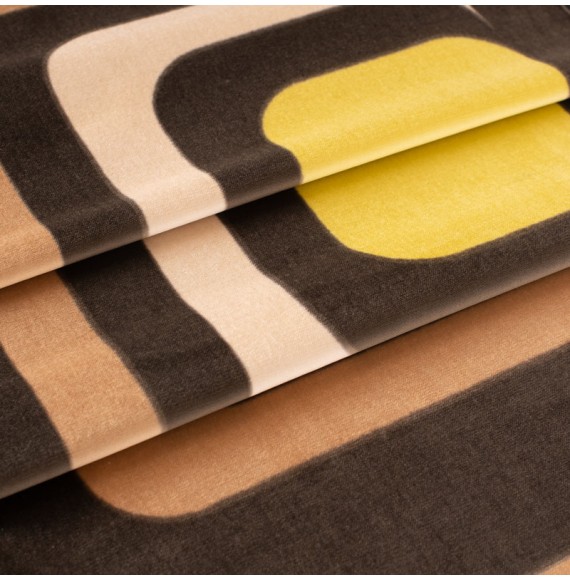 Fluwelen-stof-Vintage-40-cm-taupe-geometrisch-motief-beige