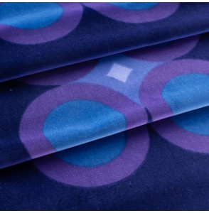 Fluwelen-stof-Vintage-40-cm-blauw-cirkel-paars
