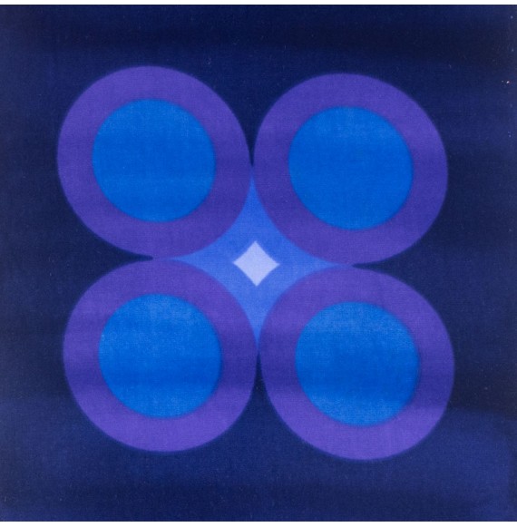 Fluwelen-stof-Vintage-40-cm-blauw-cirkel-paars