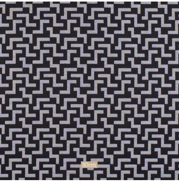 Tissu-jacquard-au-motif-géométrique-graphique-noir-et-blanc