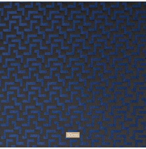 Tissu-jacquard-au-motif-géométrique-graphique-bleu-et-noir